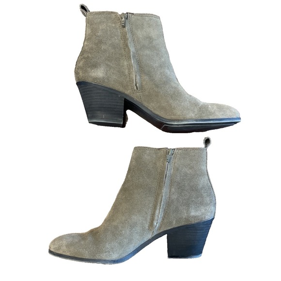 Frye & Co Jacy Chelsea Ankle 9.5 Bootie Leather Suede Olive Green Side Zip 70738 - Picture 2 of 6